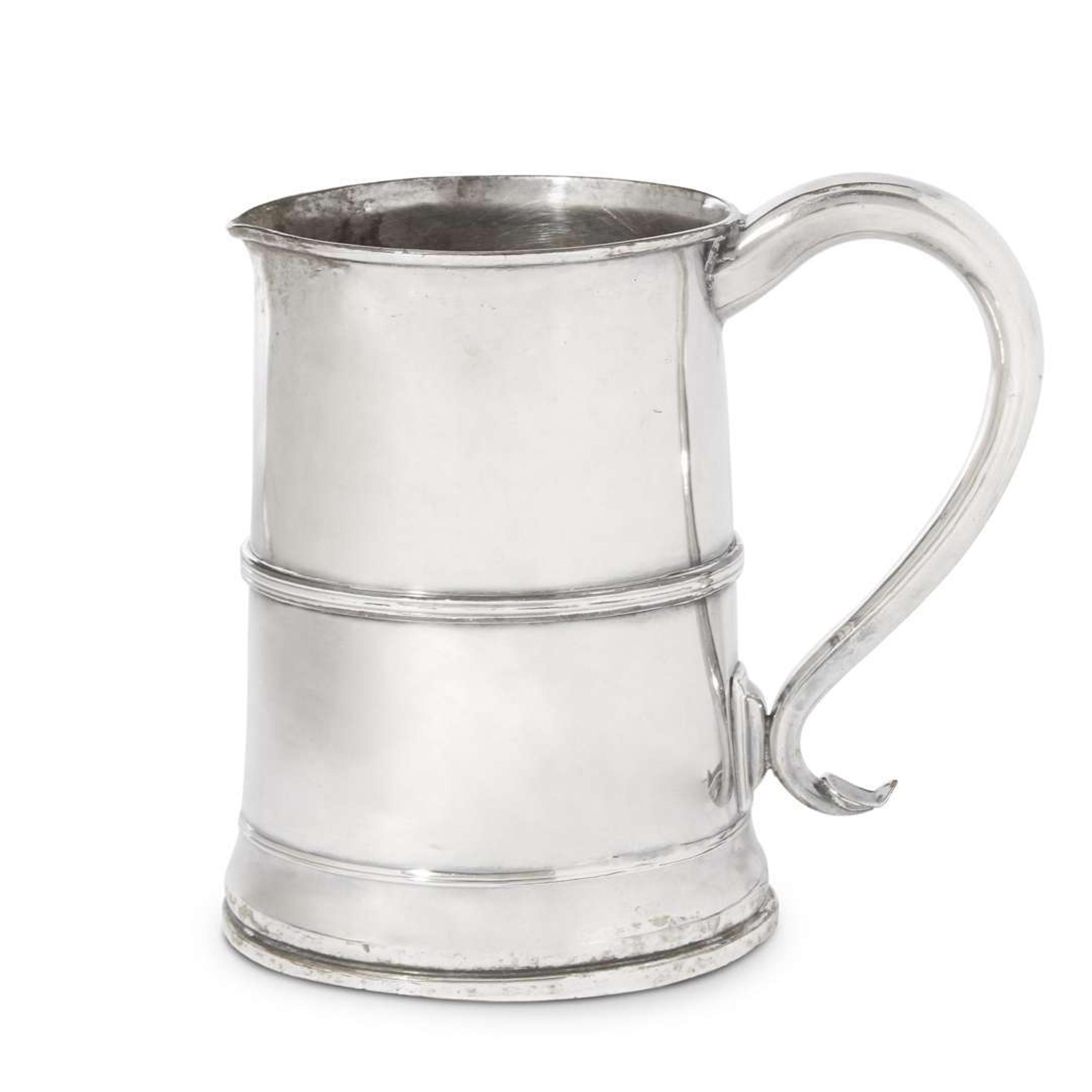 A Georgian style silver-plated copper presentation tankard 20th century