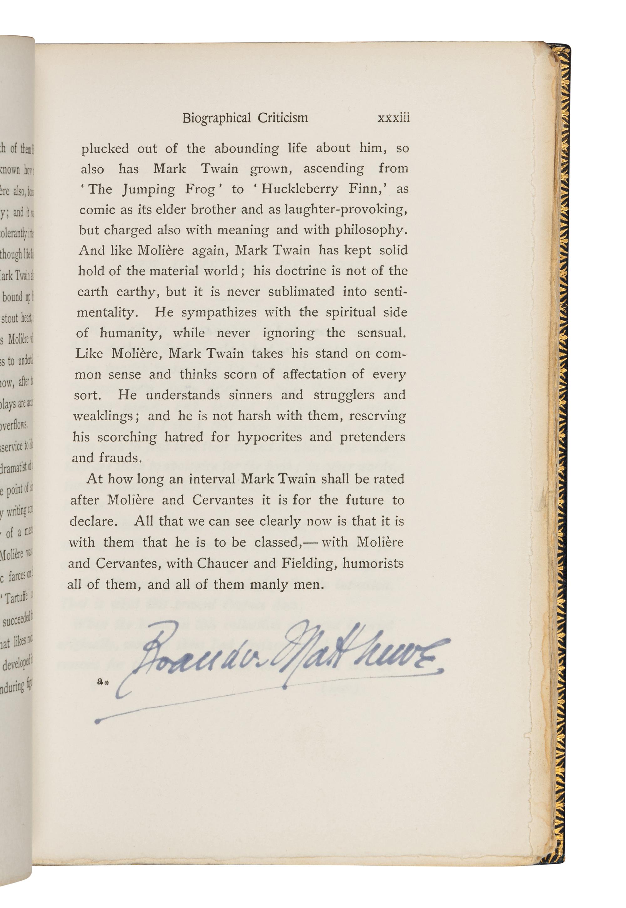 [BINDINGS]. CLEMENS, Samuel Langhorne ("Mark Twain") (1835-1910). The Writings of Mark Twain . Hartford, CT: American Publishing Co., 1899.