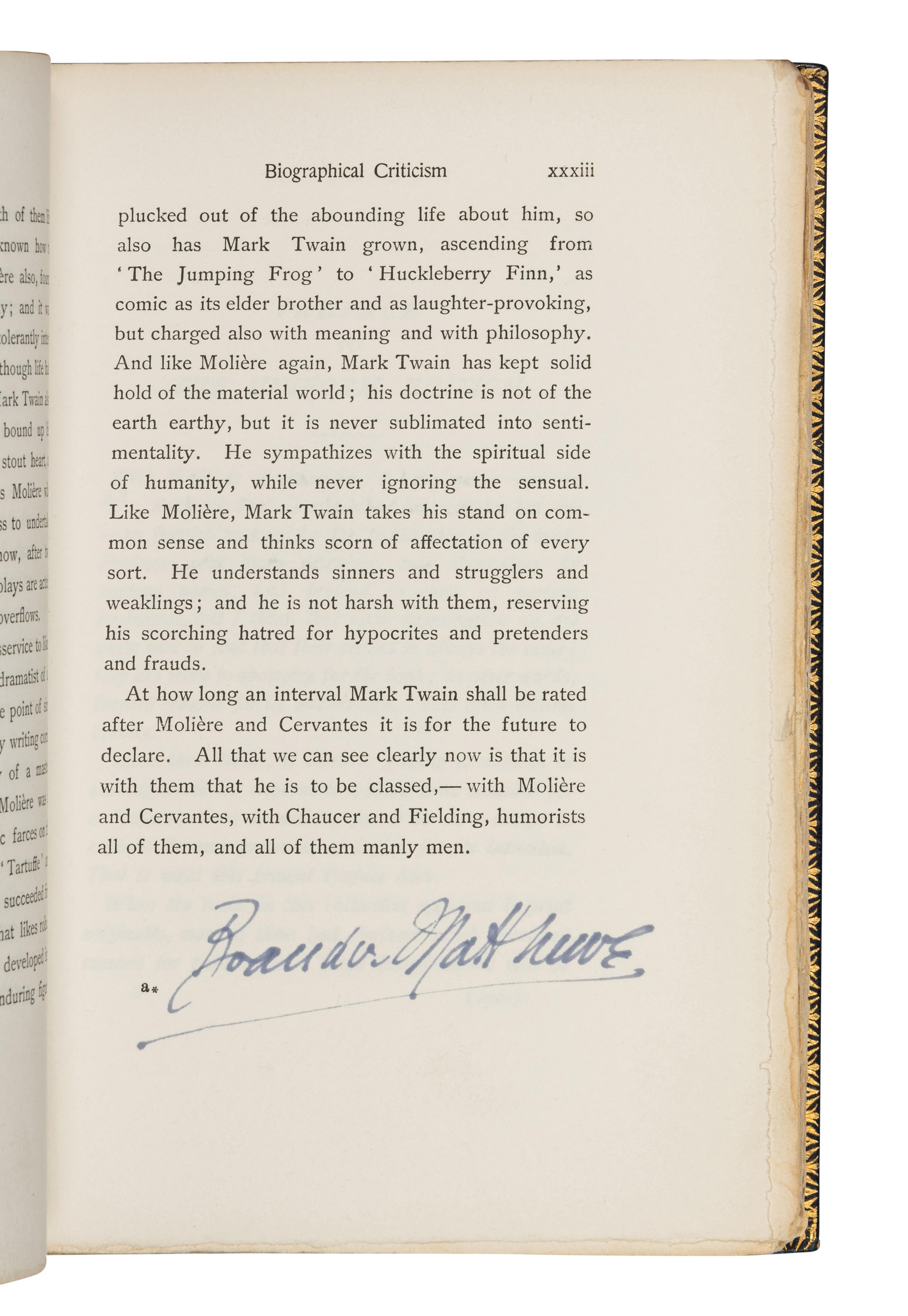 [BINDINGS]. CLEMENS, Samuel Langhorne ("Mark Twain") (1835-1910). The Writings of Mark Twain . Hartford, CT: American Publishing Co., 1899.