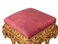 A Pair of Italian Baroque Style Giltwood Stools