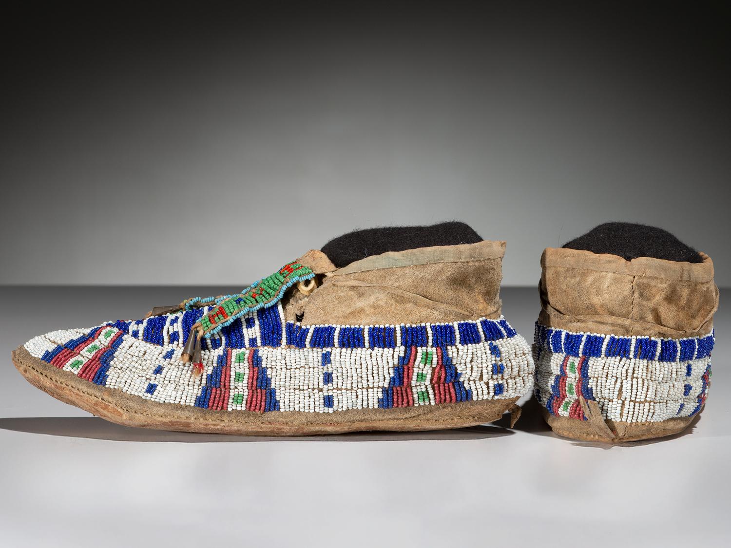 Sioux Beaded Hide Moccasins