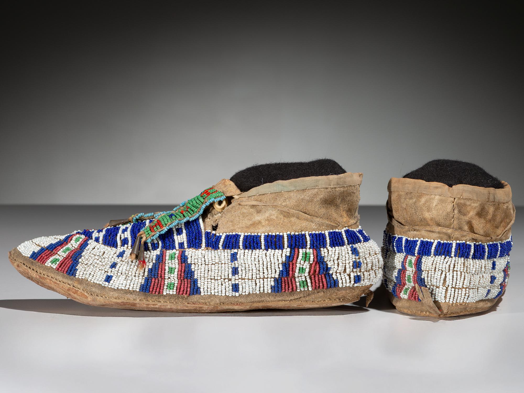 Sioux Beaded Hide Moccasins