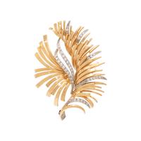 YELLOW GOLD AND DIAMOND SPRAY BROOCH