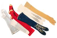 Collection of Twenty One Silk and Cotton Stockings, 19th and Early 20th Century