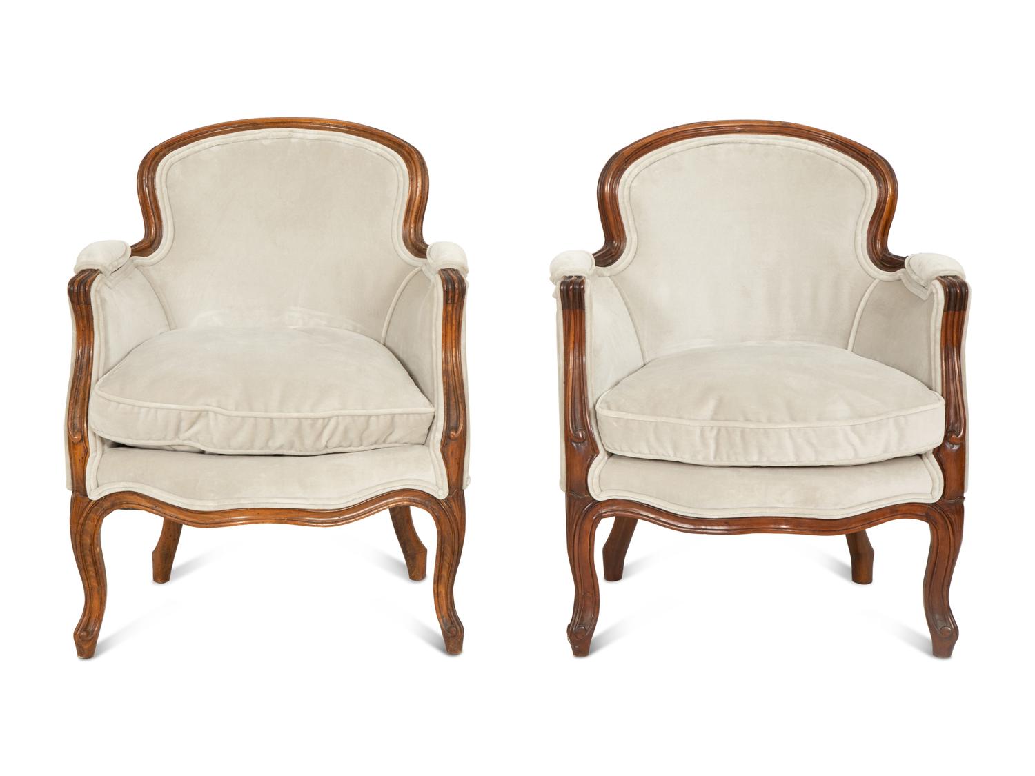 A Pair of Diminutive Louis XV Style Bergères