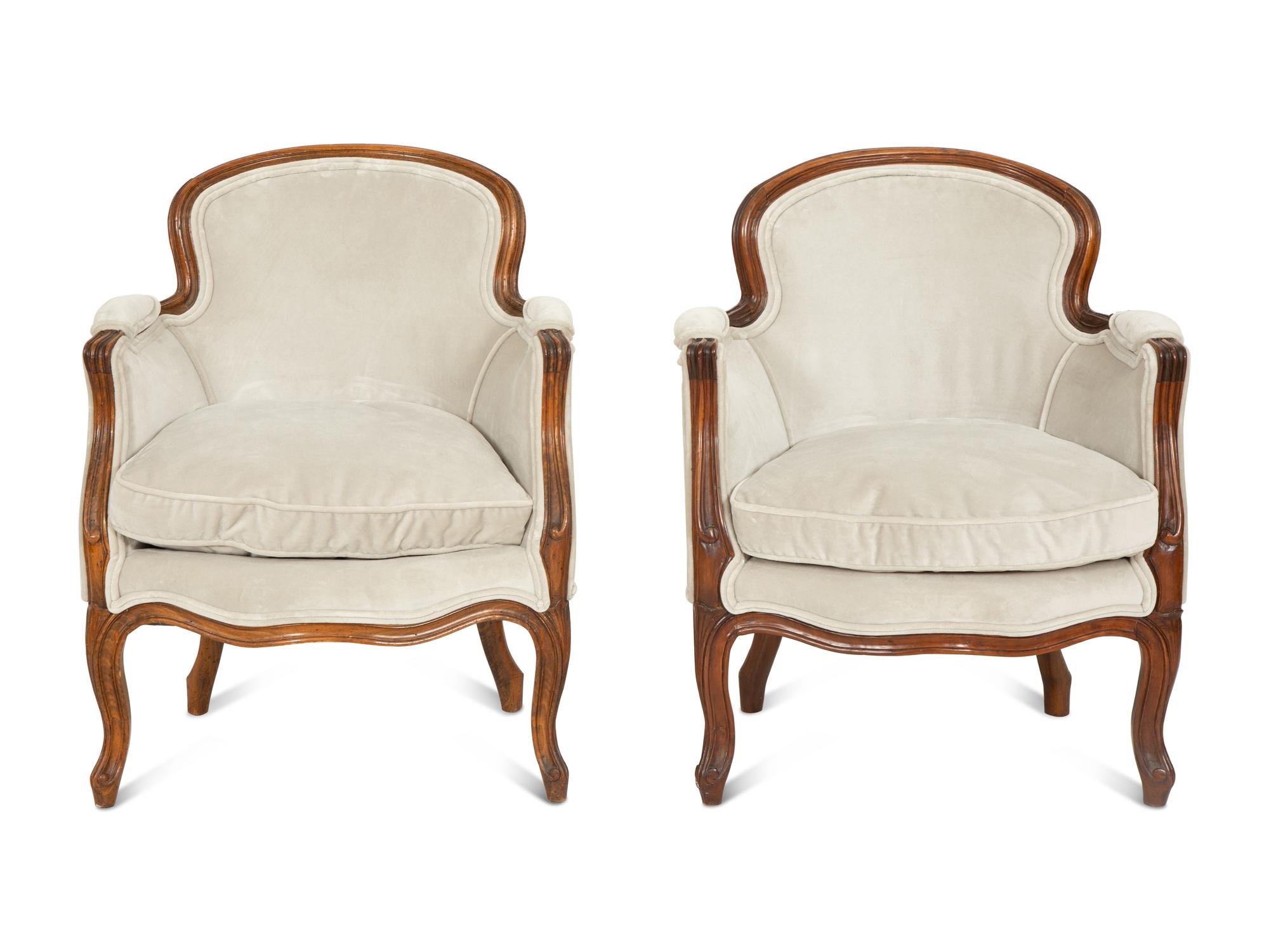 A Pair of Diminutive Louis XV Style Bergères