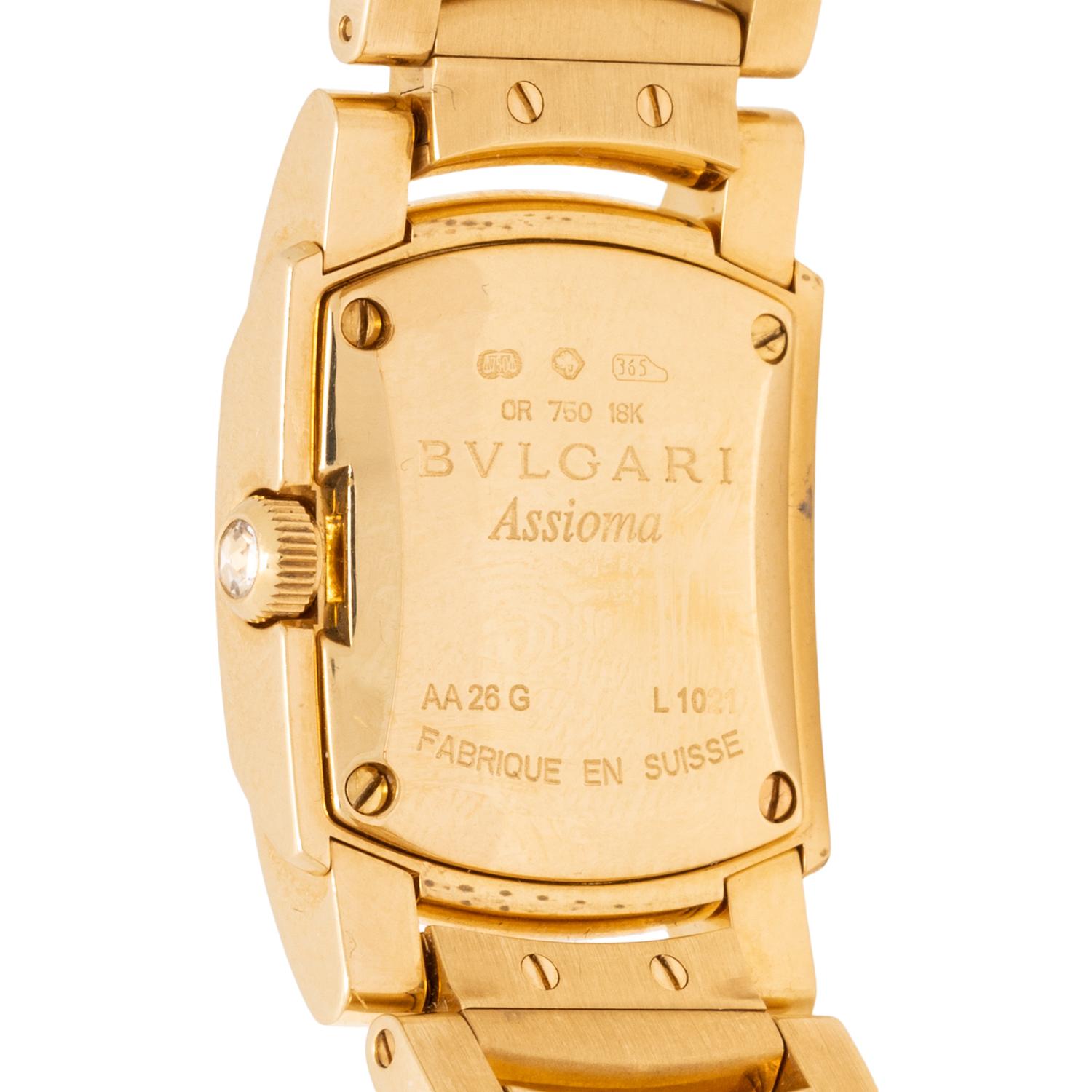 BULGARI, 18K YELLOW GOLD AND DIAMOND 'ASSIOMA' WATCH