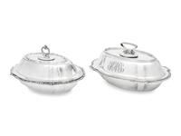 Two American Silver Covered Vegetable Dishes