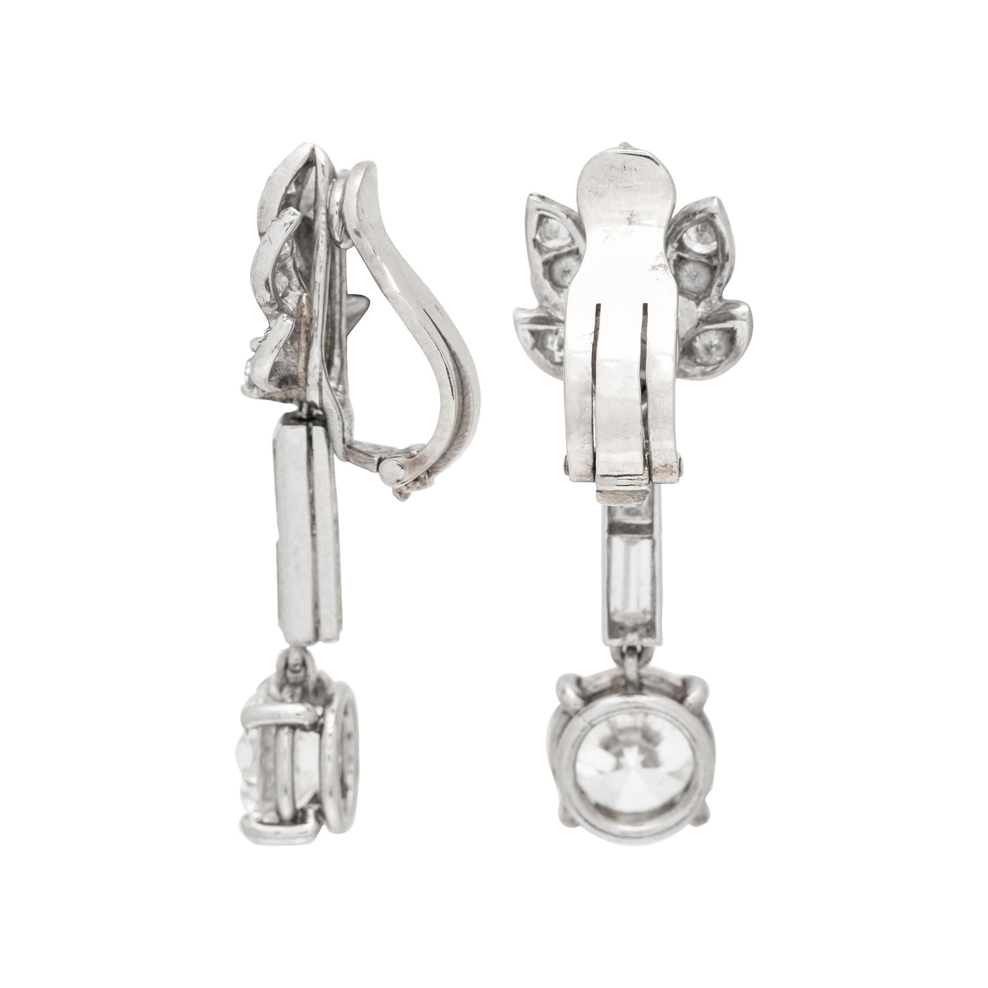 DIAMOND DROP CLIP EARRINGS