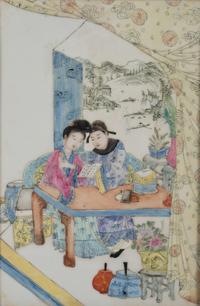 Two Chinese Famille Rose Porcelain Plaques