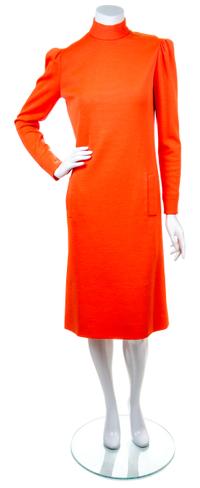 A Norman Norell Orange Wool Dress,