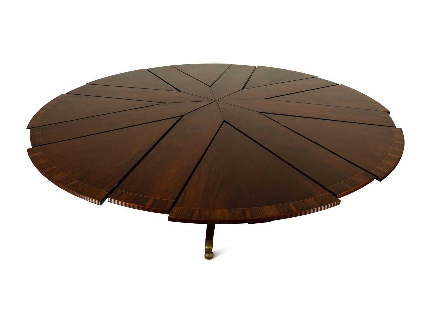 A Regency Style Mahogany "Jupe" Metamorphic Dining Table — 20TH CENTURY