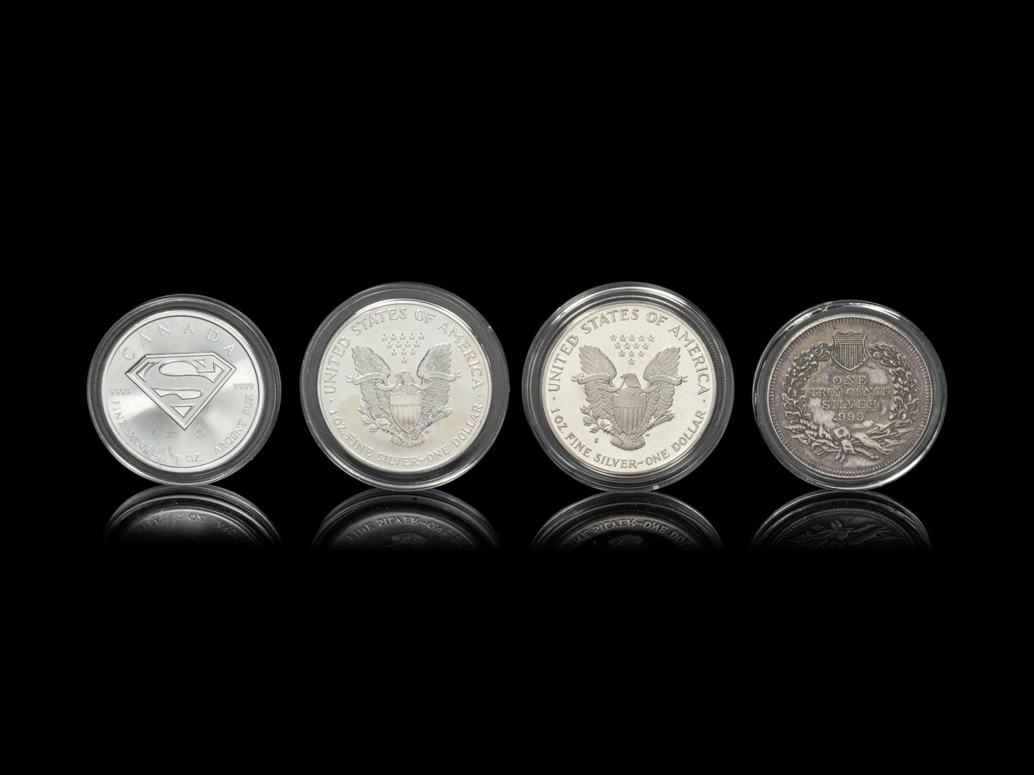 Four 1-Ounce Silver Rounds