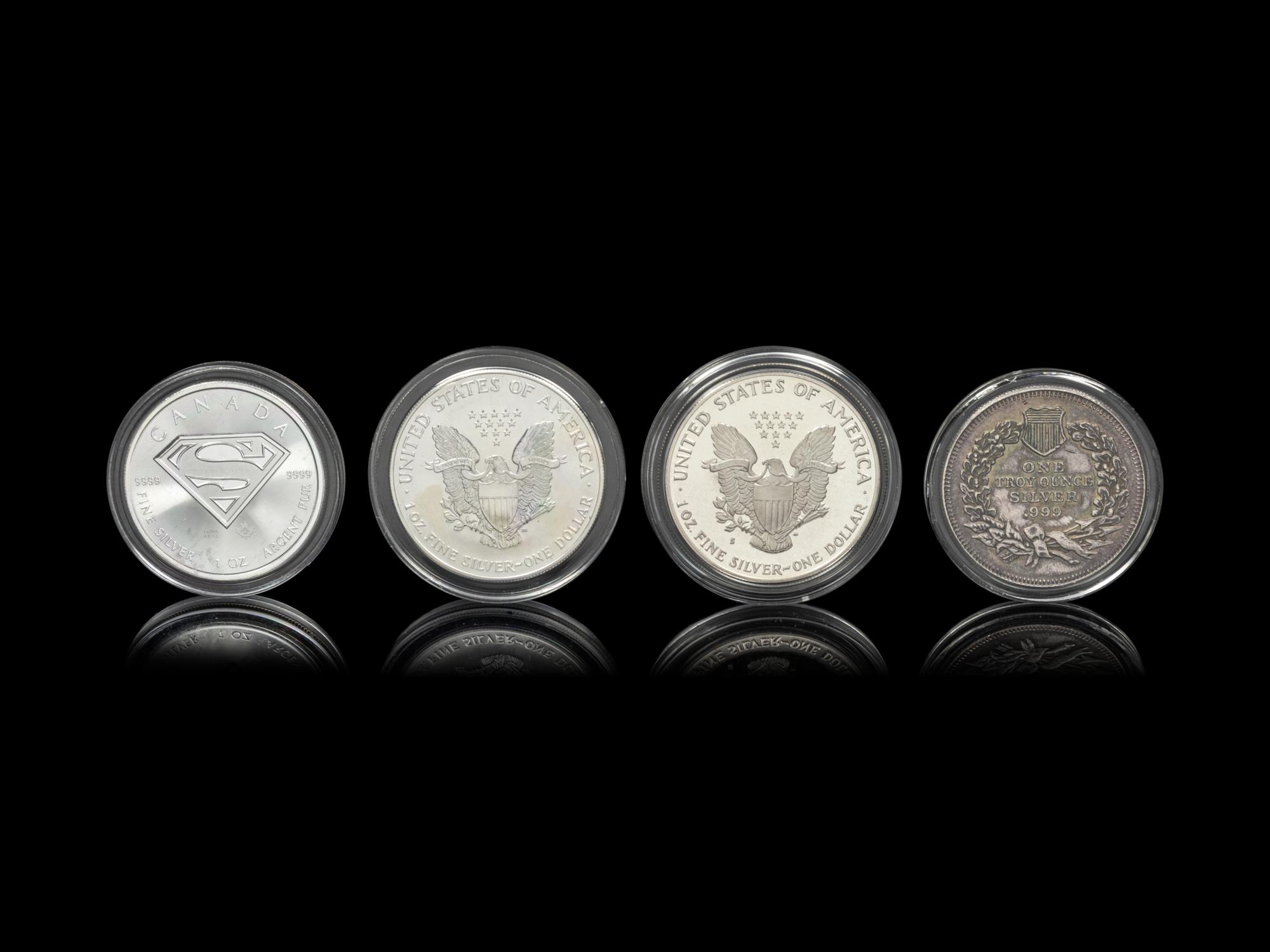 Four 1-Ounce Silver Rounds