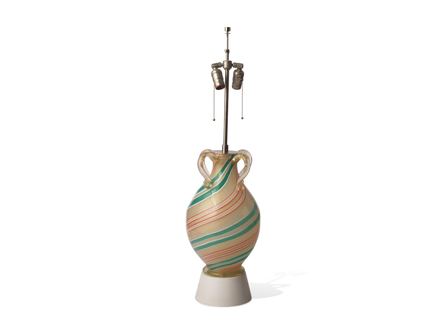 An Italian Blown Glass Lamp By Murano with Barovier DONATED BY DONZELLA, LTD.