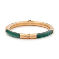 YELLOW GOLD AND DYED QUARTZ BANGLE BRACELET