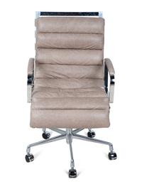 A Contemporary Chrome and Leather Swivel Desk Chair — 20TH CENTURY