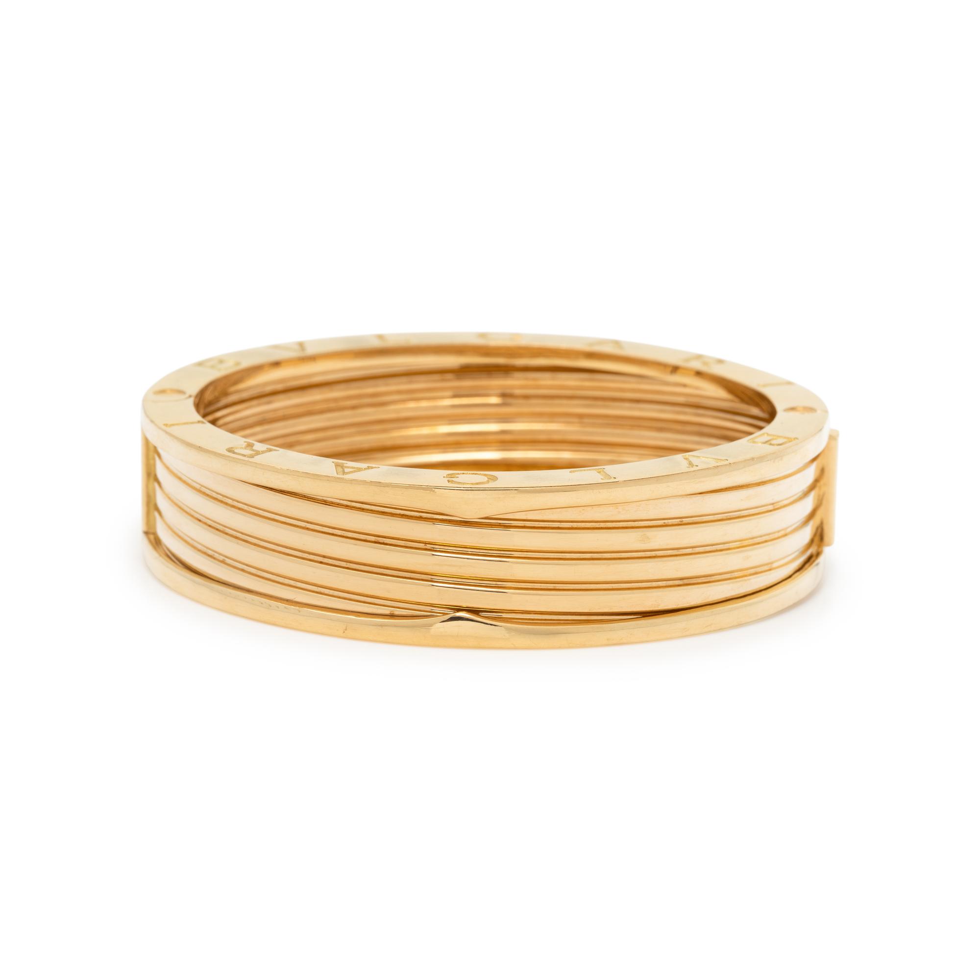 BULGARI, YELLOW GOLD 'B.ZERO1' BANGLE BRACELET