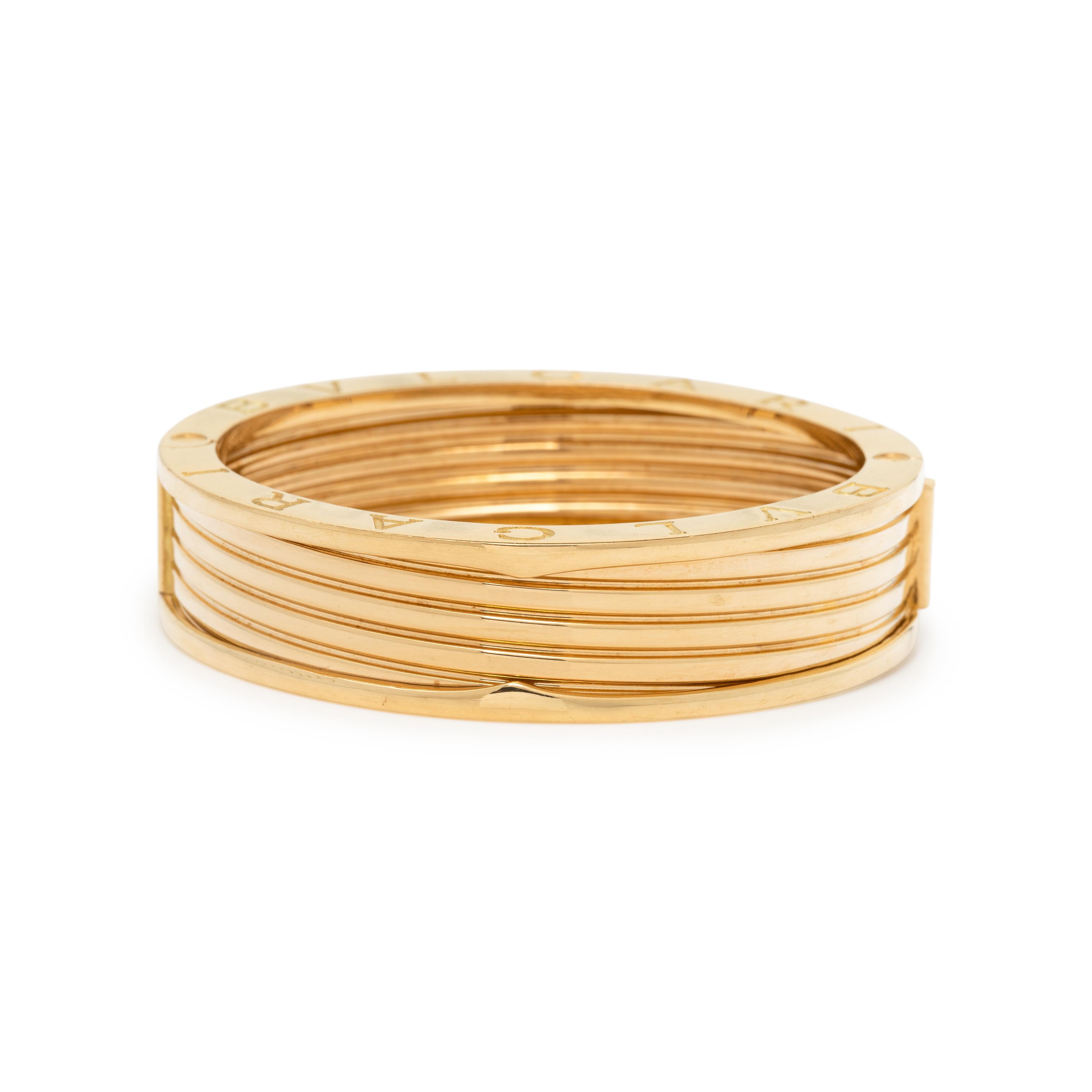 BULGARI, YELLOW GOLD 'B.ZERO1' BANGLE BRACELET
