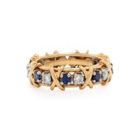TIFFANY & CO., SCHLUMBERGER, DIAMOND AND SAPPHIRE 'SIXTEEN STONE' RING