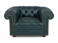 A Chesterfield Style Button-Tufted Leather Armchair