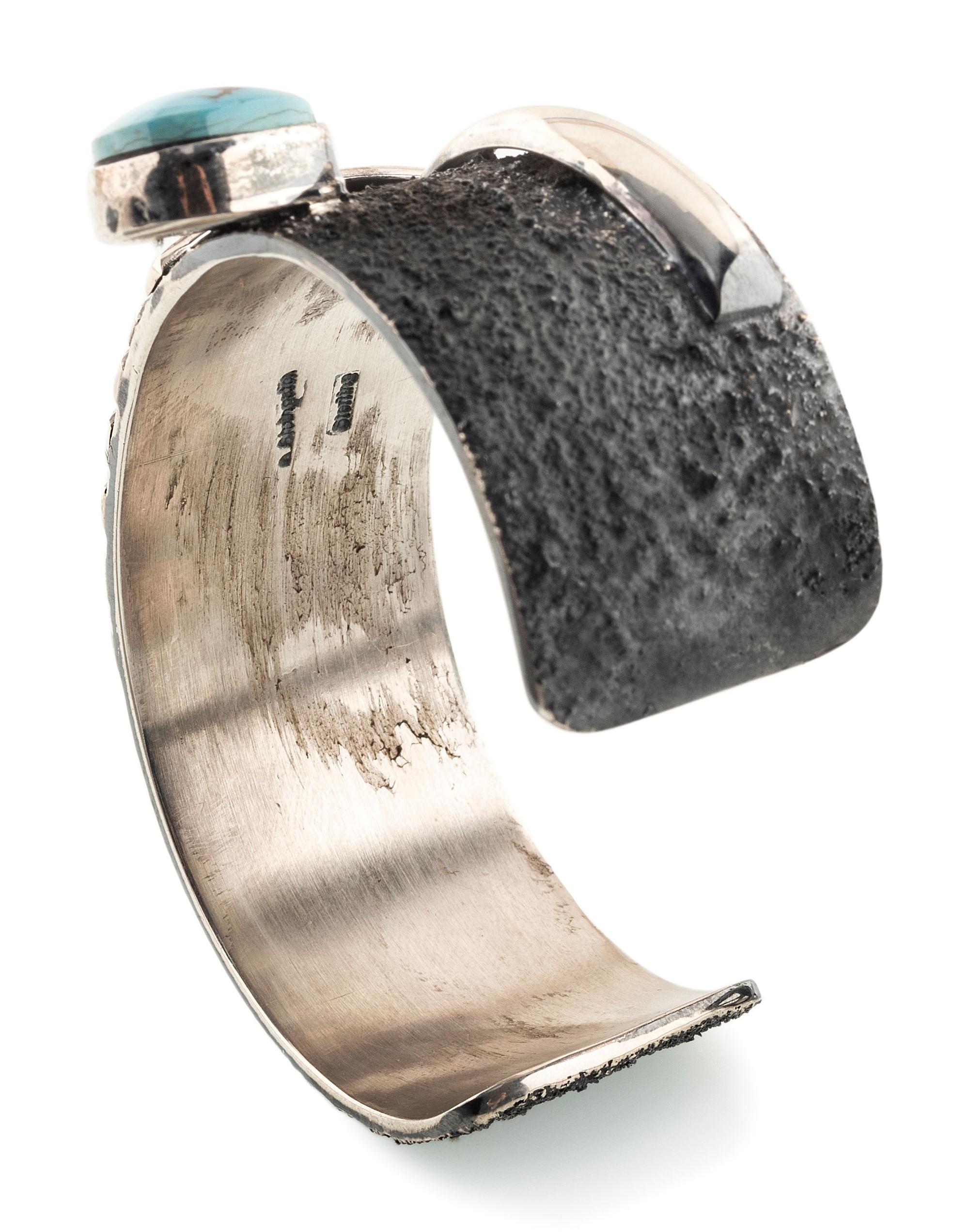 Navajo Sterling Silver and Turquoise Cuff Bracelet