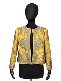 Oscar de la Renta, Embellished Yellow Cardigan Jacket