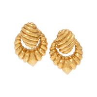 HENRY DUNAY, YELLOW GOLD EARCLIPS