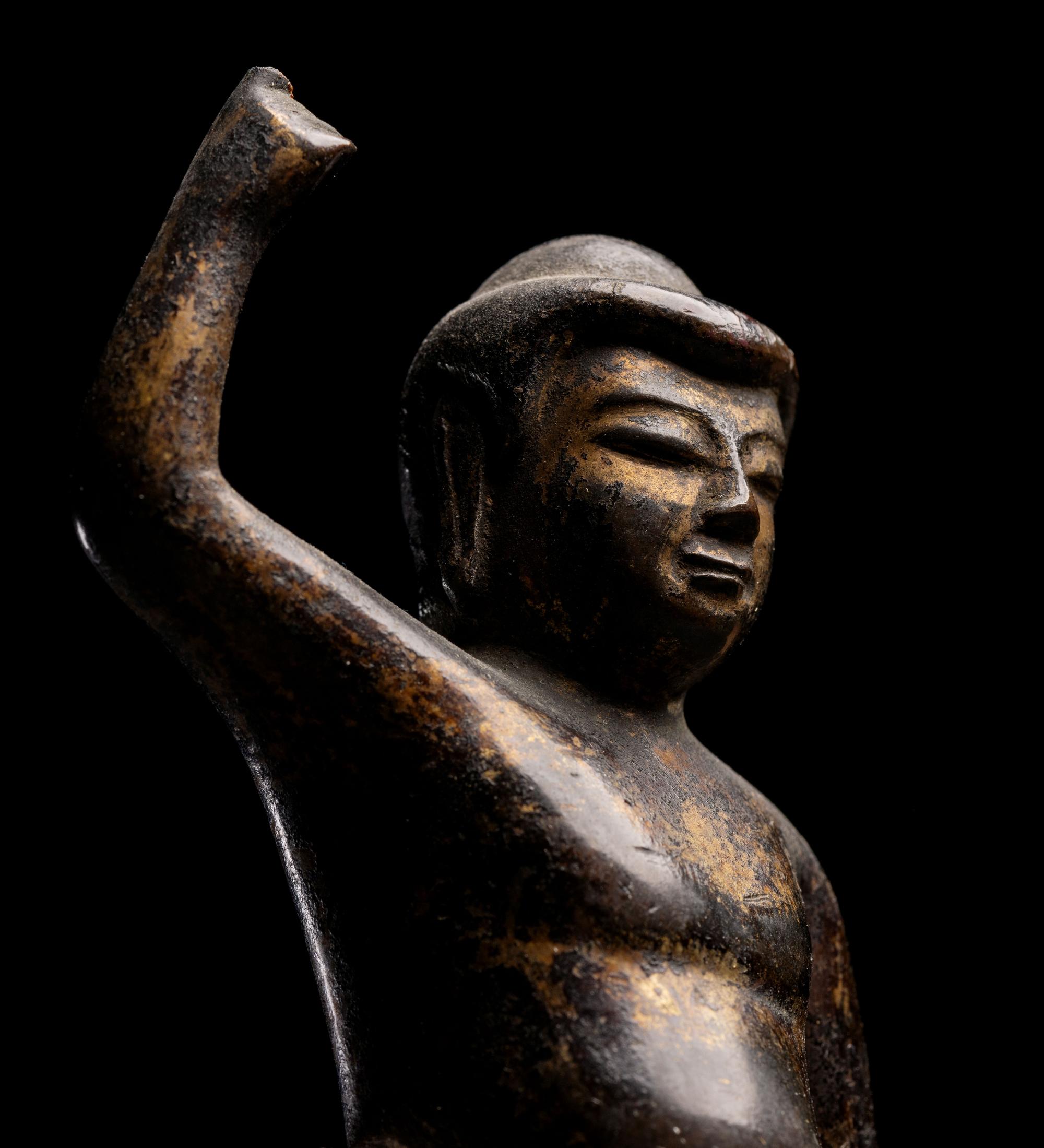 A Japanese Gilt Bronze Figure of Shakyamuni at Birth