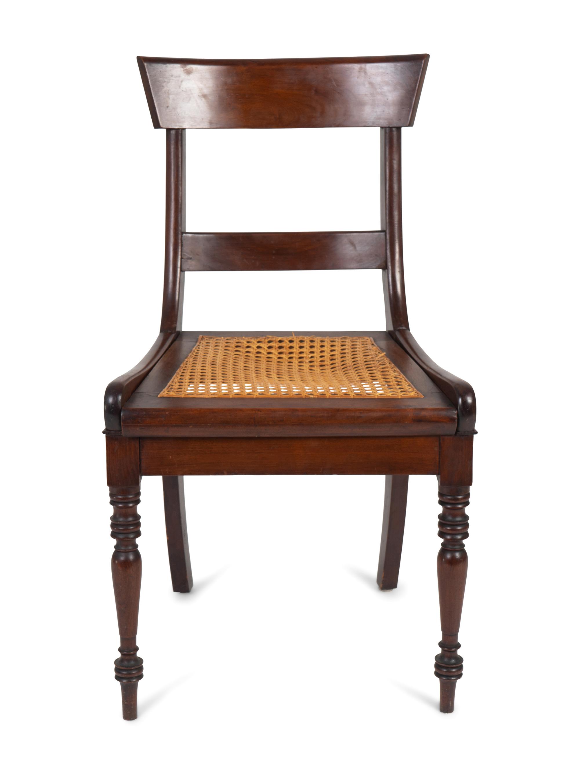 A British Colonial Caned Mahogany Side Chair — 19TH/20TH CENTURY