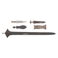Three Congolese Knives and a Liganda Currency Spear