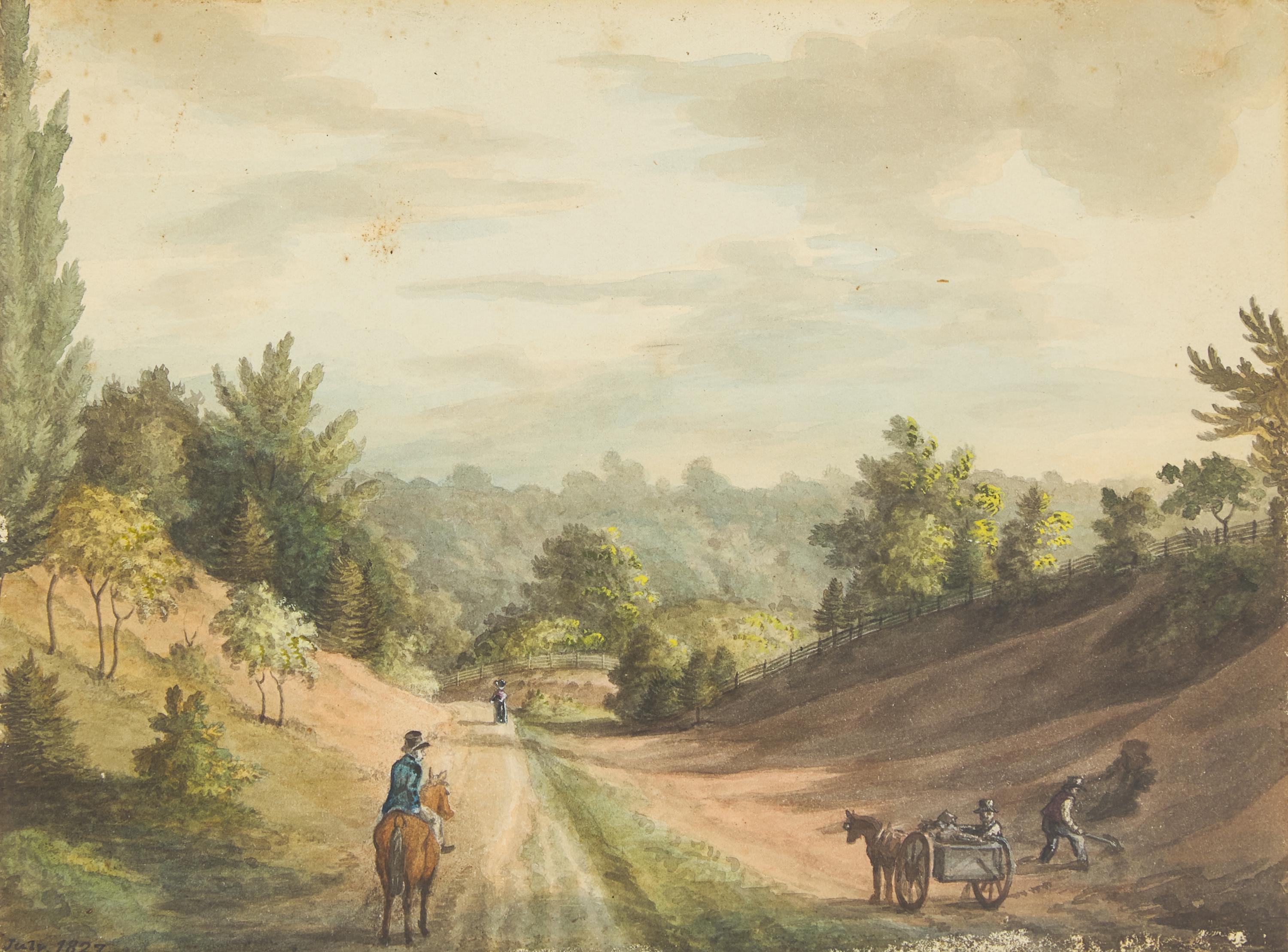 William Mason (1808-1844), Canal Road from Pratt's Gate, Lemon Hill, Philadelphia