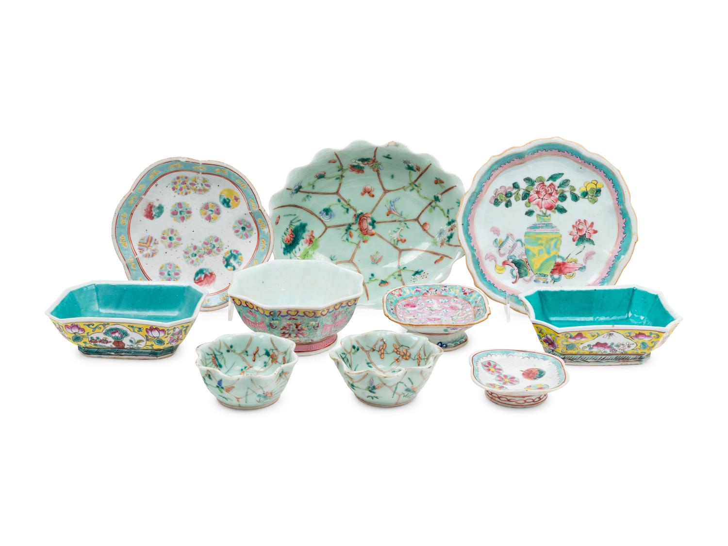 A Group of 20 Chinese Famille Rose Porcelain Serving Dishes