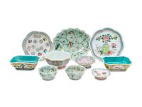 A Group of 20 Chinese Famille Rose Porcelain Serving Dishes