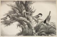 A group of five prints ( Memory , 1971; Four Chickadees , 1956; Little Friends , 1972; Red-Winged Black Birds , 1946; The Matriarch, Owl )