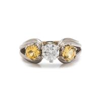 DIAMOND AND YELLOW SAPPHIRE RING