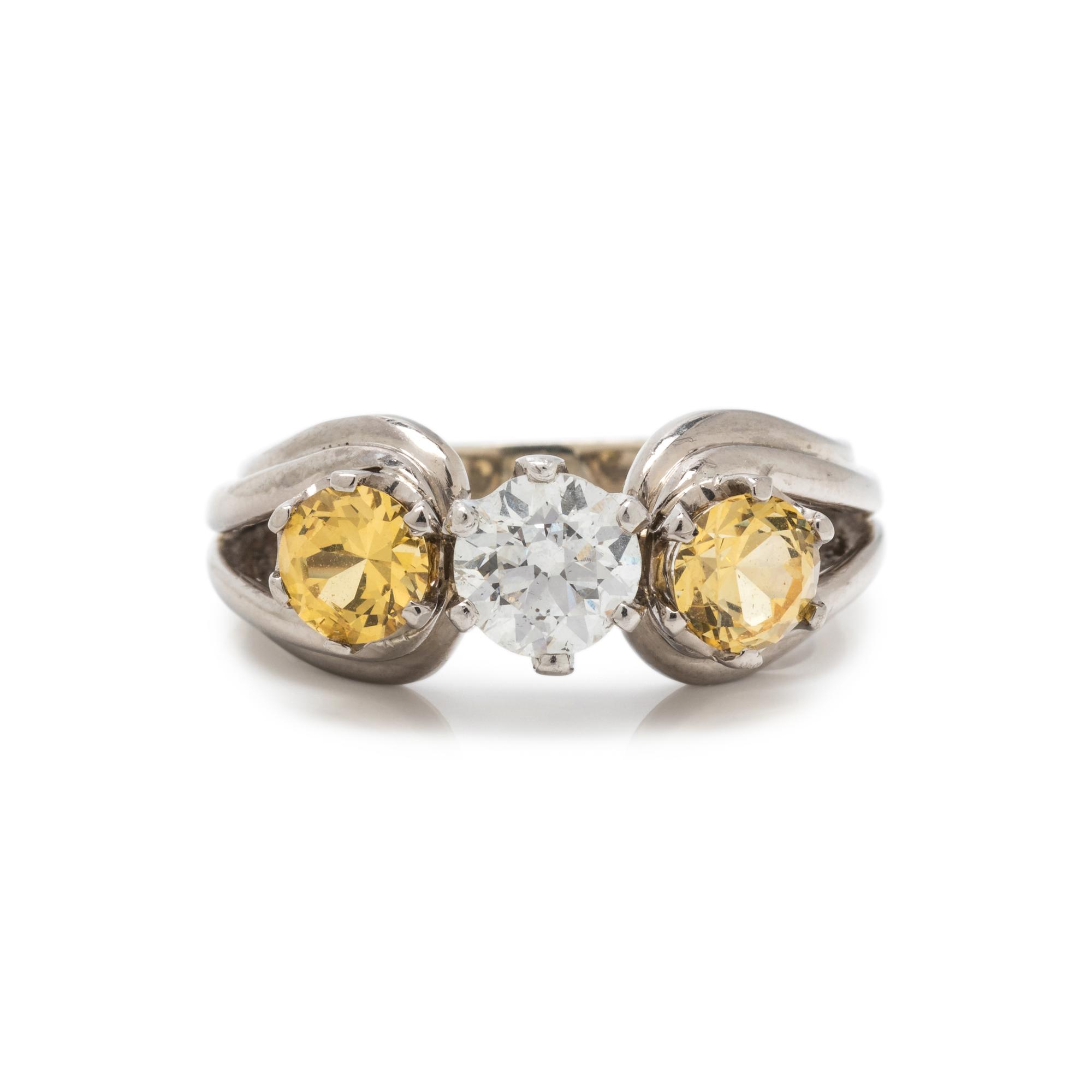 DIAMOND AND YELLOW SAPPHIRE RING