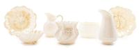 A Group of Belleek Porcelain Articles Height of tallest 4 inches.