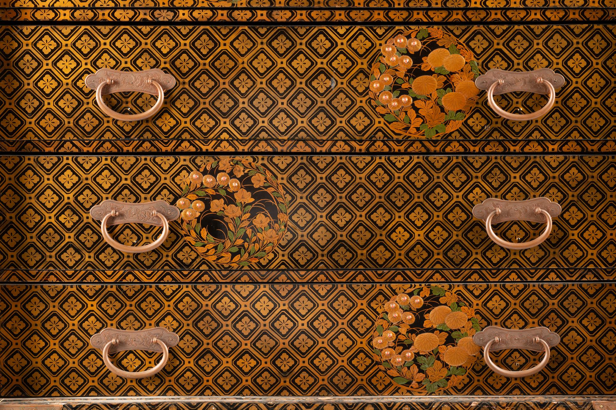 A Japanese Export Lacquer Cabinet on Stand
