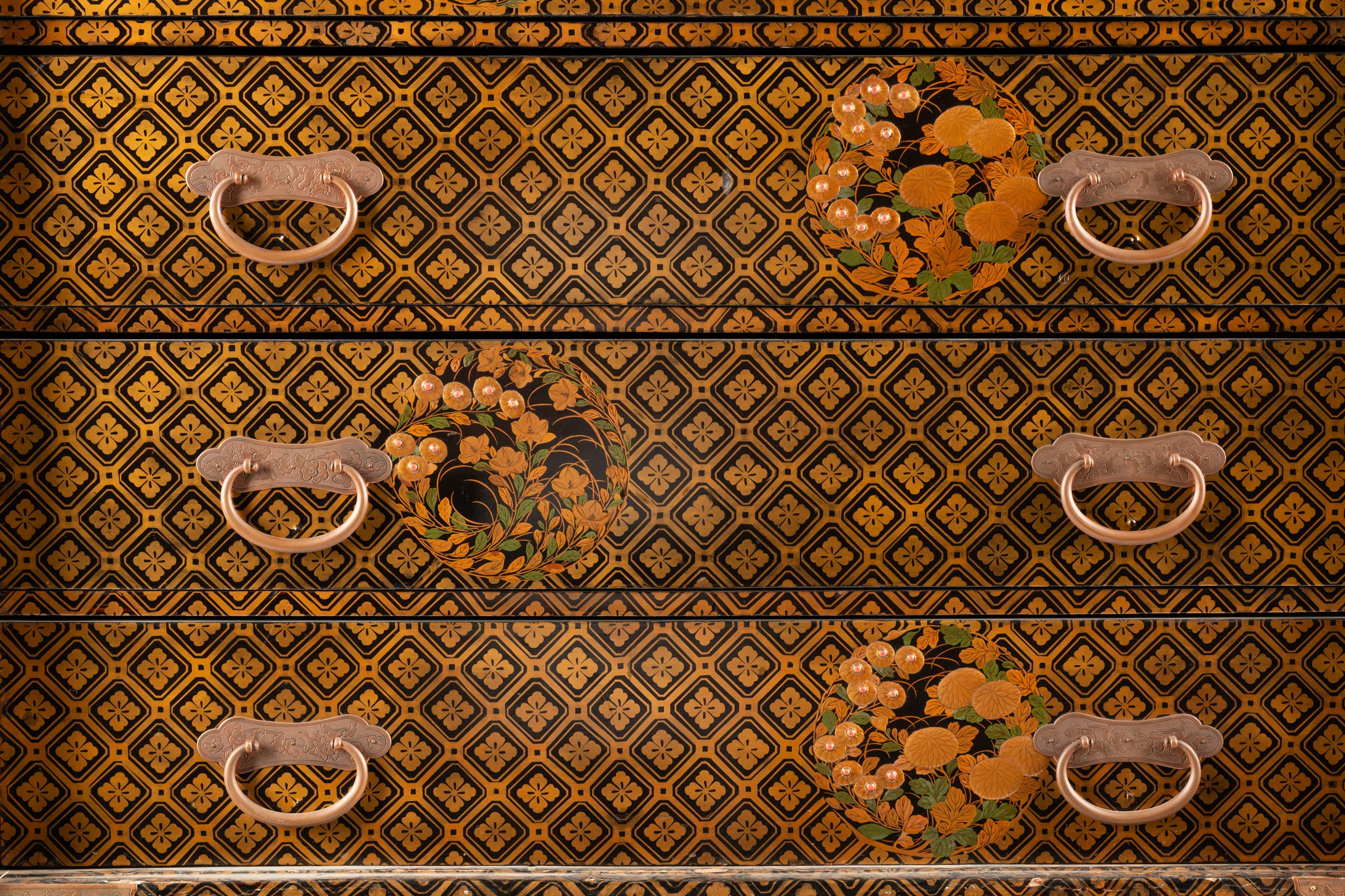 A Japanese Export Lacquer Cabinet on Stand