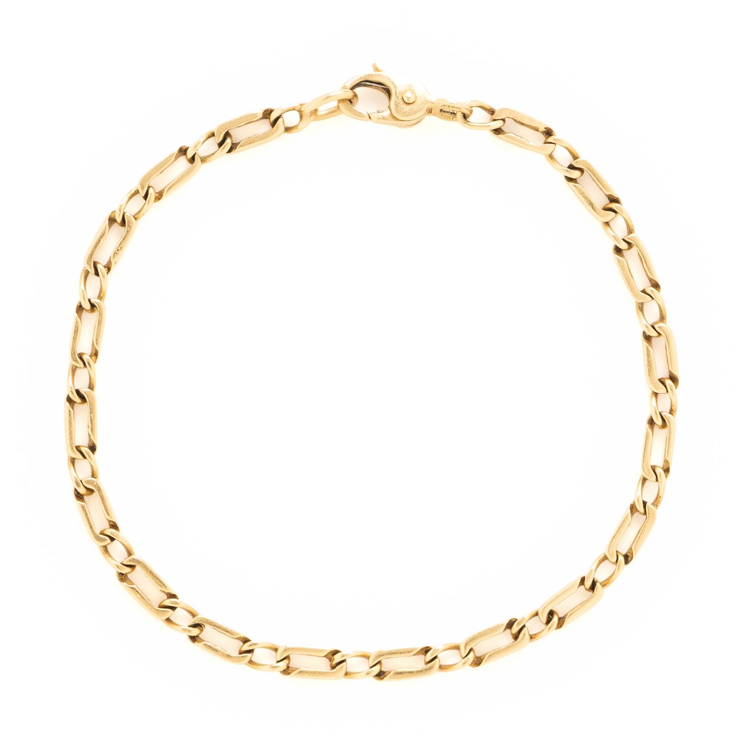 Yellow Gold Oval Link Bracelet
