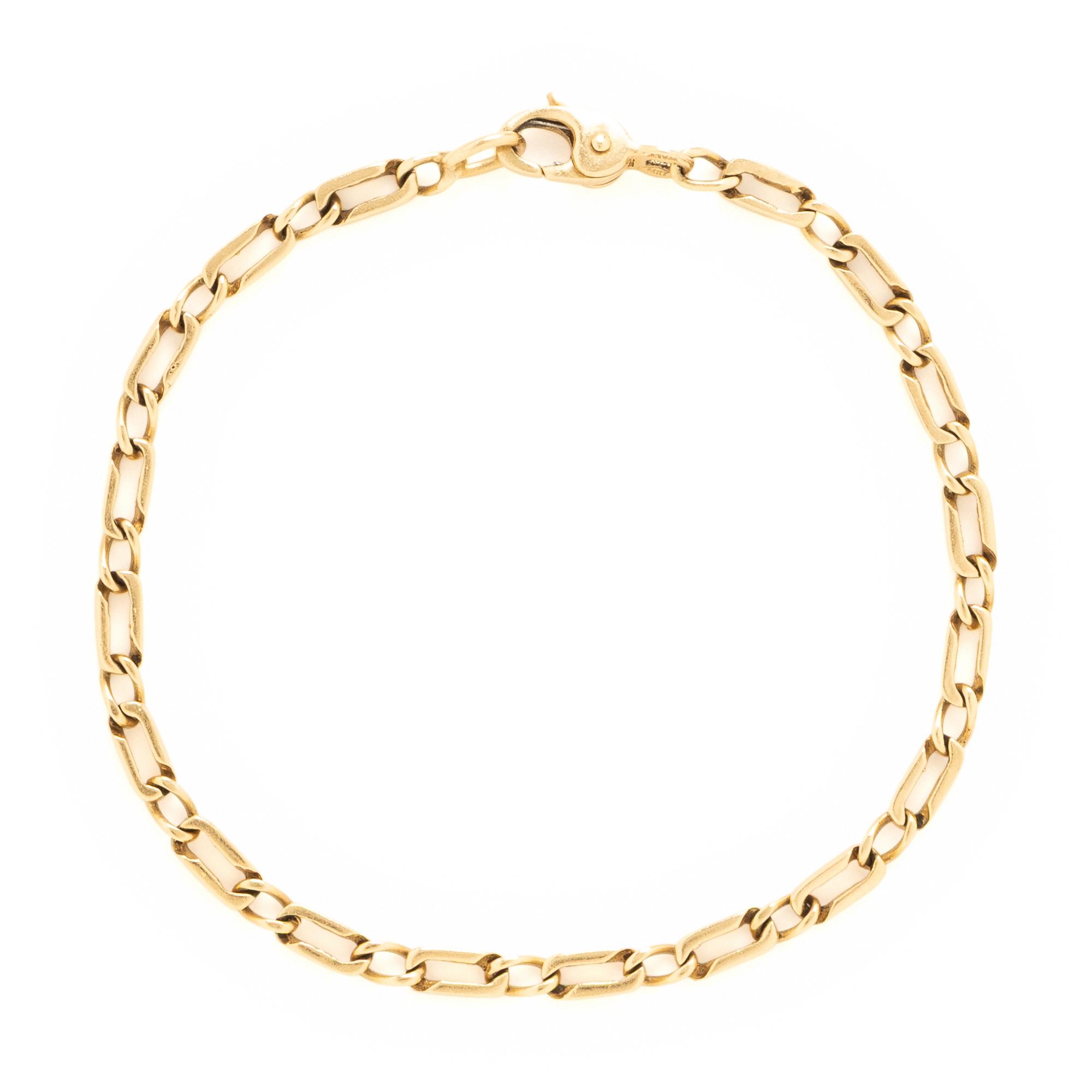 Yellow Gold Oval Link Bracelet