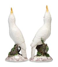 A Pair of Nymphenburg Porcelain Cockatoos