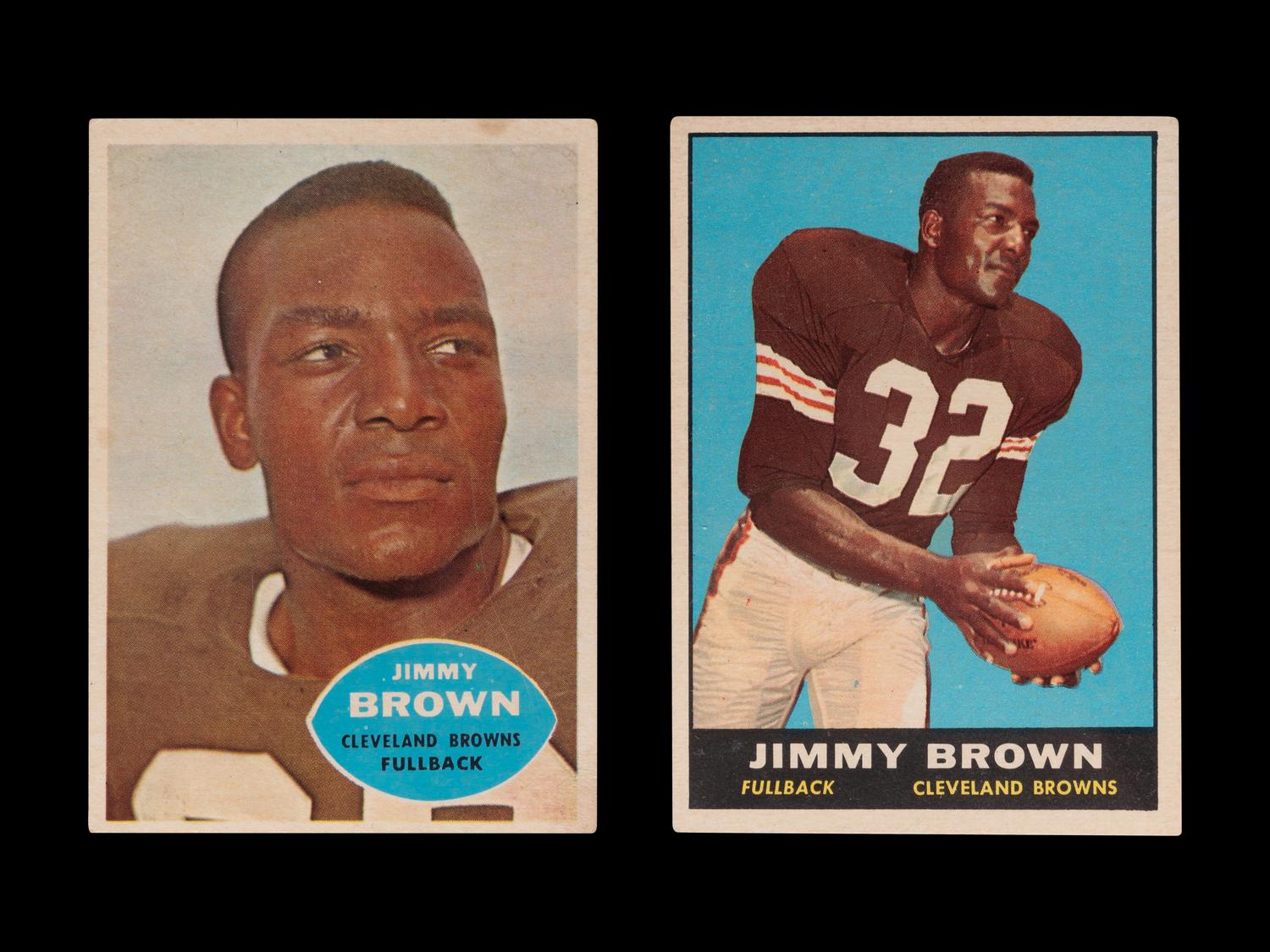 A Group of 1960 and 1961 Topps Jim Brown Football Cards,
