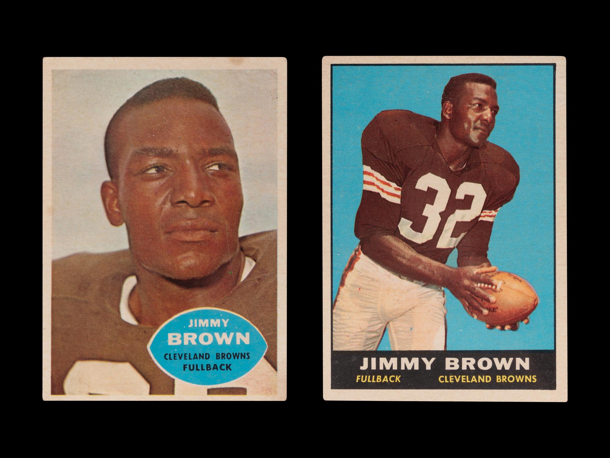 A Group of 1960 and 1961 Topps Jim Brown Football Cards,