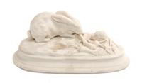 A Copeland Parian Ware Figural Group Width 8 1/2 inches.