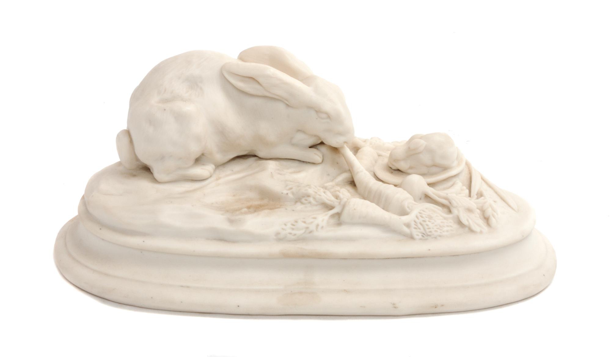 A Copeland Parian Ware Figural Group Width 8 1/2 inches.