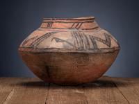 San Lazaro Pueblo Polychrome Pottery Olla