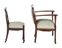 An Edwardian Mahogany Settee and Side Chair