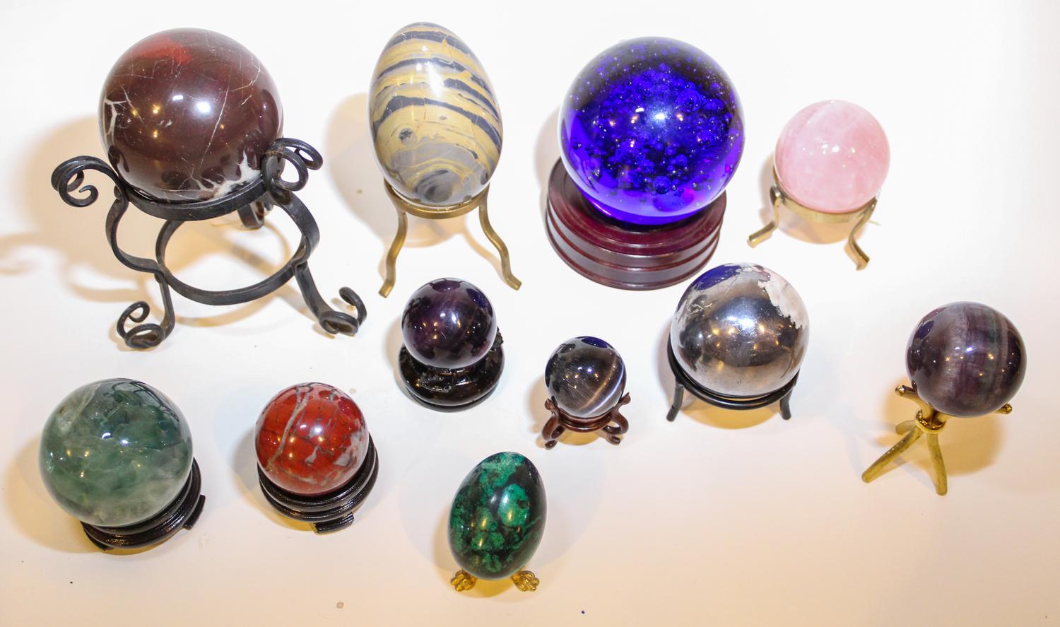 Six Various Stone Spheres Diameter of largest 4 inches.
